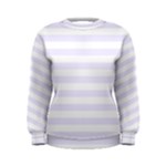 Horizontal Stripes - White and Pastel Violet Women s Sweatshirt