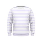 Horizontal Stripes - White and Pastel Violet Kid s Sweatshirt
