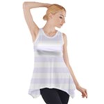 Horizontal Stripes - White and Pastel Violet Side Drop Tank Tunic