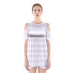 Horizontal Stripes - White and Pastel Violet Women s Cutout Shoulder Dress