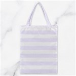 Horizontal Stripes - White and Pastel Violet Classic Tote Bag
