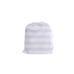 Horizontal Stripes - White and Pastel Violet Drawstring Pouch (XS)