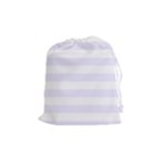 Horizontal Stripes - White and Pastel Violet Drawstring Pouch (M)