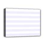 Horizontal Stripes - White and Pastel Violet Deluxe Canvas 16  x 12  (Stretched)