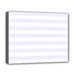 Horizontal Stripes - White and Pastel Violet Deluxe Canvas 20  x 16  (Stretched)