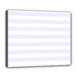 Horizontal Stripes - White and Pastel Violet Deluxe Canvas 24  x 20  (Stretched)