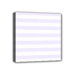 Horizontal Stripes - White and Pastel Violet Mini Canvas 4  x 4  (Stretched)