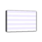 Horizontal Stripes - White and Pastel Violet Mini Canvas 6  x 4  (Stretched)