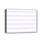 Horizontal Stripes - White and Pastel Violet Mini Canvas 7  x 5  (Stretched)