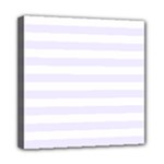 Horizontal Stripes - White and Pastel Violet Mini Canvas 8  x 8  (Stretched)