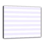 Horizontal Stripes - White and Pastel Violet Canvas 20  x 16  (Stretched)