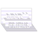 Horizontal Stripes - White and Pastel Violet Best Friends 3D Greeting Card (8x4)