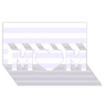 Horizontal Stripes - White and Pastel Violet MOM 3D Greeting Card (8x4)