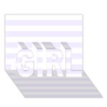 Horizontal Stripes - White and Pastel Violet GIRL 3D Greeting Card (7x5)
