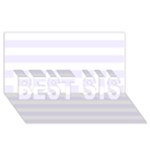 Horizontal Stripes - White and Pastel Violet BEST SIS 3D Greeting Card (8x4)