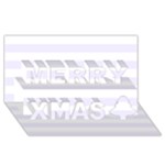 Horizontal Stripes - White and Pastel Violet Merry Xmas 3D Greeting Card (8x4)