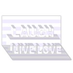 Horizontal Stripes - White and Pastel Violet Laugh Live Love 3D Greeting Card (8x4)