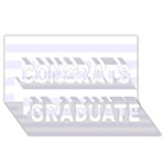 Horizontal Stripes - White and Pastel Violet Congrats Graduate 3D Greeting Card (8x4)
