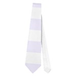 Horizontal Stripes - White and Pastel Violet Necktie (One Side)