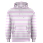 Horizontal Stripes - White and Pale Thistle Violet Men s Pullover Hoodie