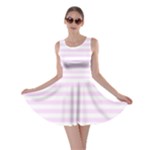 Horizontal Stripes - White and Pale Thistle Violet Skater Dress