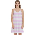 Horizontal Stripes - White and Pale Thistle Violet Women s Reversible Sports Bra with Border
