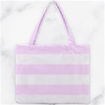 Horizontal Stripes - White and Pale Thistle Violet Mini Tote Bag
