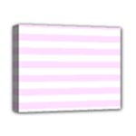 Horizontal Stripes - White and Pale Thistle Violet Deluxe Canvas 14  x 11  (Stretched)