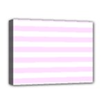 Horizontal Stripes - White and Pale Thistle Violet Deluxe Canvas 16  x 12  (Stretched)