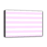Horizontal Stripes - White and Pale Thistle Violet Deluxe Canvas 18  x 12  (Stretched)
