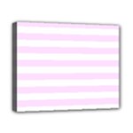 Horizontal Stripes - White and Pale Thistle Violet Canvas 10  x 8  (Stretched)