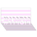 Horizontal Stripes - White and Pale Thistle Violet #1 MOM 3D Greeting Cards (8x4)