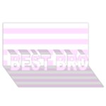 Horizontal Stripes - White and Pale Thistle Violet BEST BRO 3D Greeting Card (8x4)