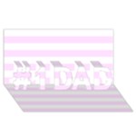 Horizontal Stripes - White and Pale Thistle Violet #1 DAD 3D Greeting Card (8x4)