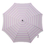 Horizontal Stripes - White and Pale Thistle Violet Hook Handle Umbrella (Large)