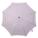 Horizontal Stripes - White and Pale Thistle Violet Hook Handle Umbrella (Small)
