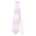 Horizontal Stripes - White and Pale Thistle Violet Necktie (One Side)