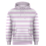 Horizontal Stripes - White and Thistle Violet Men s Pullover Hoodie