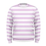 Horizontal Stripes - White and Thistle Violet Men s Sweatshirt