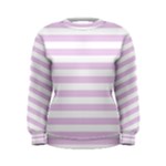 Horizontal Stripes - White and Thistle Violet Women s Sweatshirt