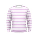 Horizontal Stripes - White and Thistle Violet Kid s Sweatshirt