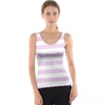 Horizontal Stripes - White and Thistle Violet Tank Top