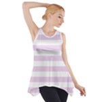 Horizontal Stripes - White and Thistle Violet Side Drop Tank Tunic