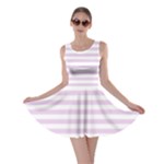 Horizontal Stripes - White and Thistle Violet Skater Dress