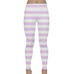 Horizontal Stripes - White and Thistle Violet Yoga Leggings