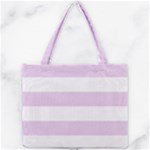 Horizontal Stripes - White and Thistle Violet Mini Tote Bag
