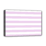 Horizontal Stripes - White and Thistle Violet Deluxe Canvas 18  x 12  (Stretched)