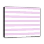 Horizontal Stripes - White and Thistle Violet Deluxe Canvas 20  x 16  (Stretched)