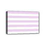 Horizontal Stripes - White and Thistle Violet Mini Canvas 6  x 4  (Stretched)