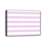 Horizontal Stripes - White and Thistle Violet Mini Canvas 7  x 5  (Stretched)
